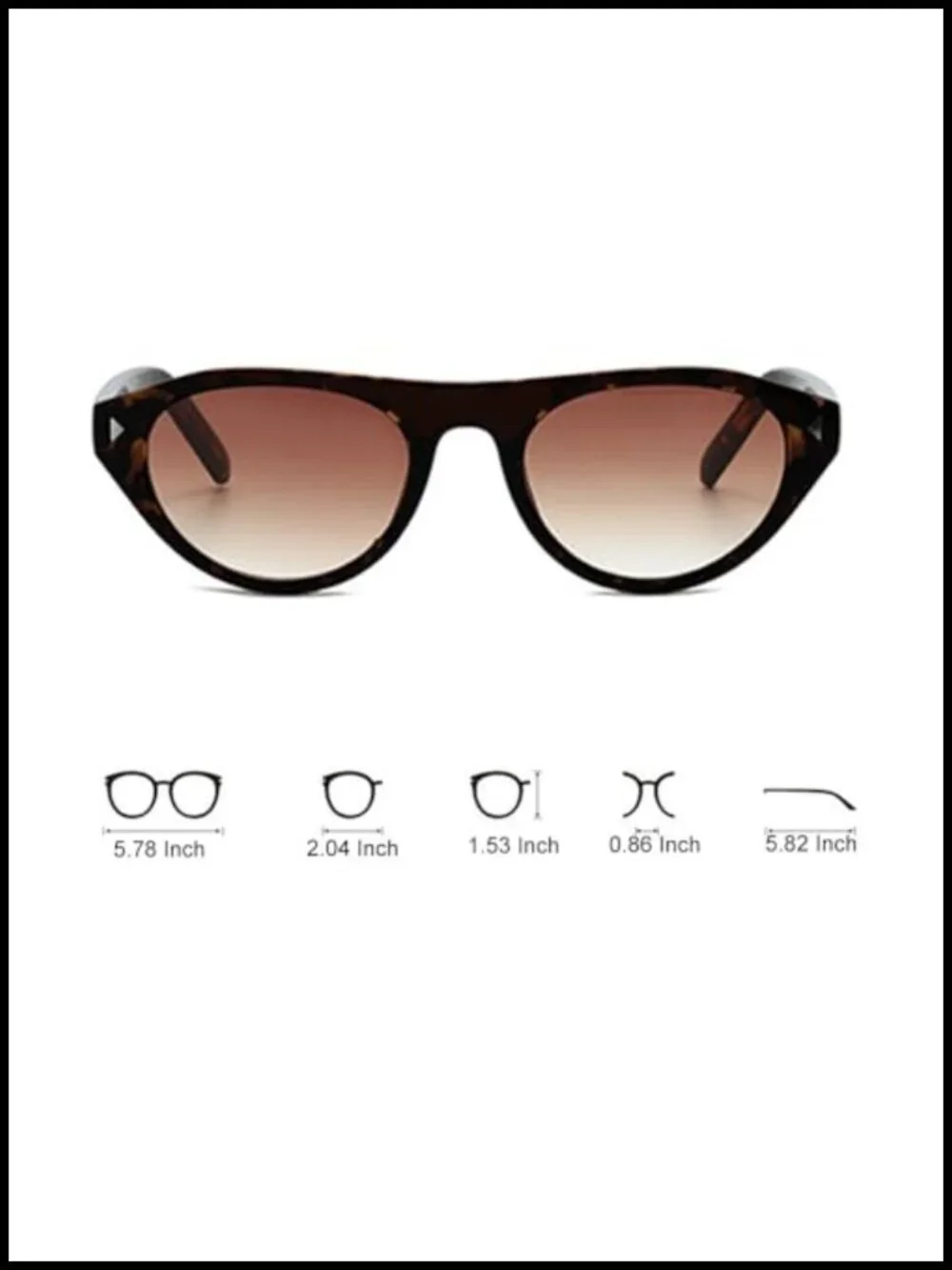 Retro Cat Eye Sunglasses with UV400 Protection, Lightweight Plastic Frame, 2